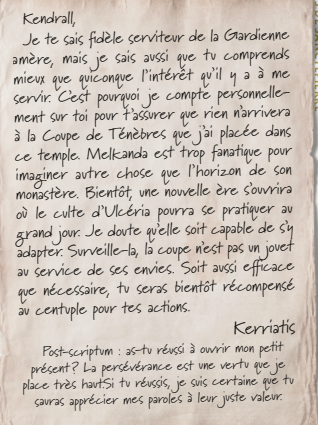 Lettre de Kerriatis à Kendrall