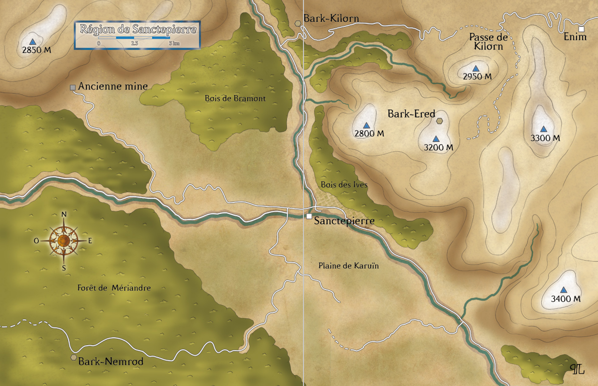 Carte de la région de Sanctepierre